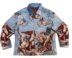 Rebel Vengeance Jacket Men’s SZ S Angel Art Tapestry Venus Renaissance Graphic